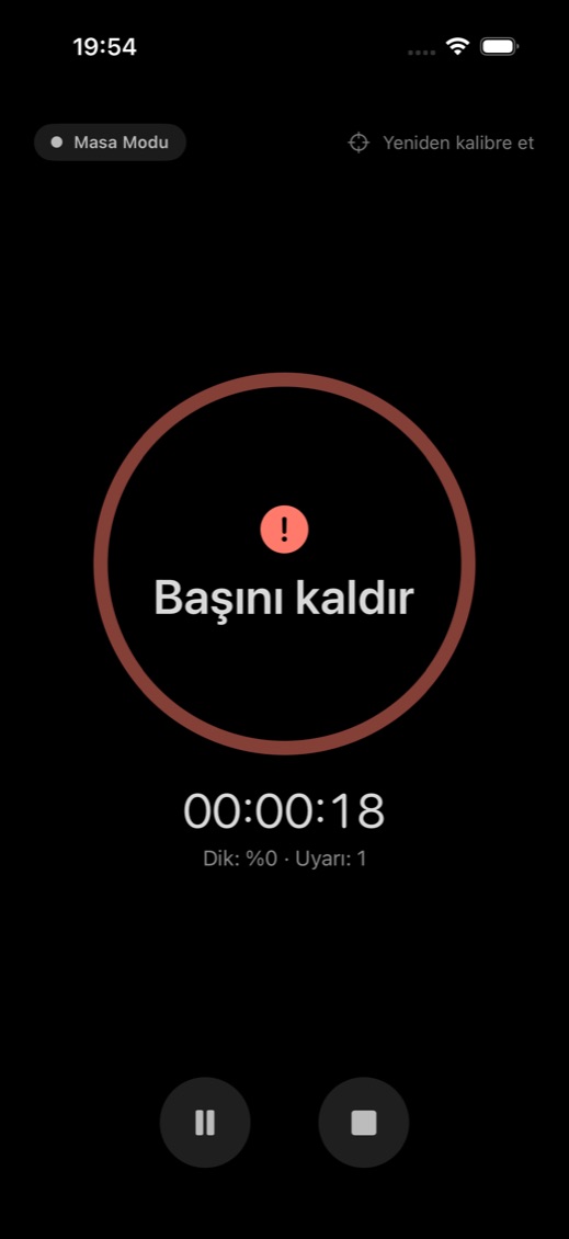 Masa Modu uyarısı